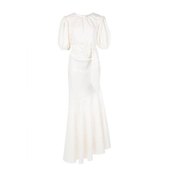 Sachin + Babi Size 22 W NEW Ivory Stretch Crepe Camila Dress Asymetcial Hem NWT - Picture 3 of 9